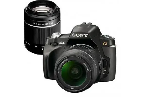 Cámara Sony Alpha DSLRA230 + KIT Objetivos 18-55 y 55-200 Precio Económico