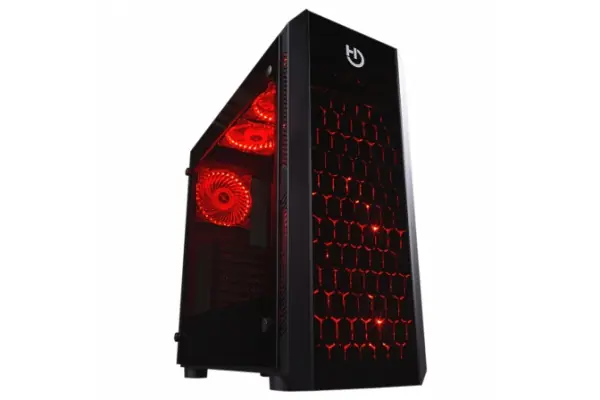 Directo De Fábrica Caja Semitorre Hiditec Ng-rx - Acero Laminado 8mm+paneles Cristal Templado 4mm - Ventiladores Con Leds - Admite Graficas Hasta 350mm - Atx