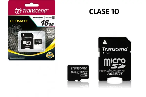 Tarjeta Micro SD Transcend 16GB Clase 10 Más Vendido