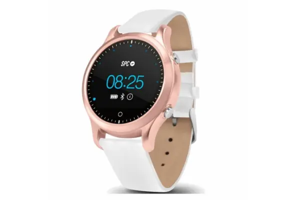 Comprar En Línea Reloj Inteligente Smartee Watch Circle Spc 9607G - Caja Metalica - Pantalla Tactil Ips - Android/ios - Cuantificador - Altavoz - Dorado Correa Blanca