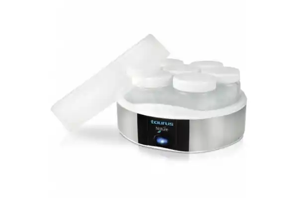 Última Versión Yogurtera Taurus Nature - 15w - Hasta 7 Yogures - Incluye 7 Vasos De Cristal 150ml Con Tapa