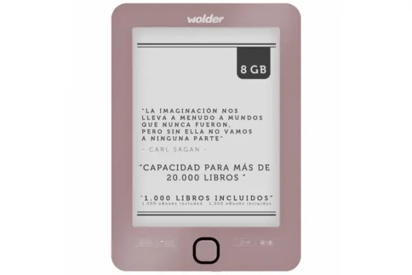 Lector De Libros Ebook Wolder Mibuk Harmony Plus Pink - 6"/15.24cm 1024x758 - Tinta Electronica Pearl - 8GB - Microsd - Luz Frontal Precio De Oferta