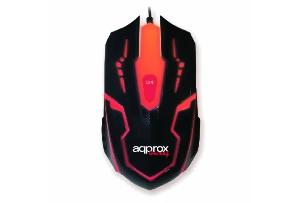 Raton Gaming Approx APPWRECKER - Sensor Optico 1000/2400dpi - 4 Botones - Plug And Play - Retroiluminacion Led 7 Colores - Cable 1.5m - Usb Certificado