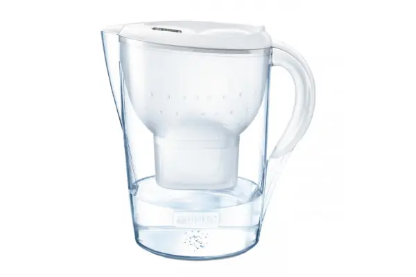 Jarra Brita Marella Blanca 1 filtro + Libro aguas Detox Alta Calidad