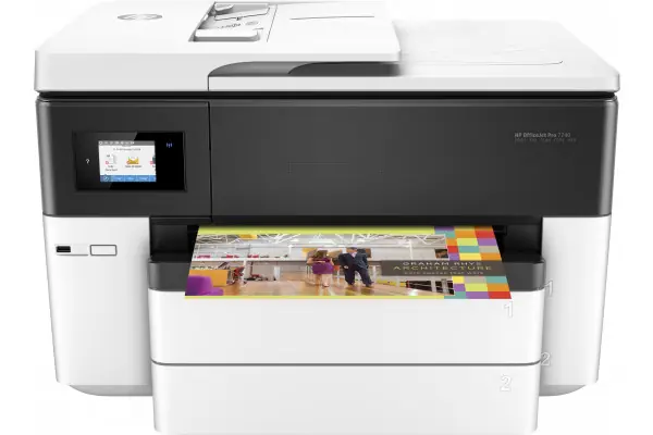 MULTIFUNCIÓN HP WIFI CON FAX OFFICEJET PRO 7740 - A3 - 34/34PPM A4 BORRADOR - DUPLEX - SCAN DOBLE CARA - ADF - 2XUSB - LAN - 2 BANDEJAS - CART. 953/XL Alta Calidad