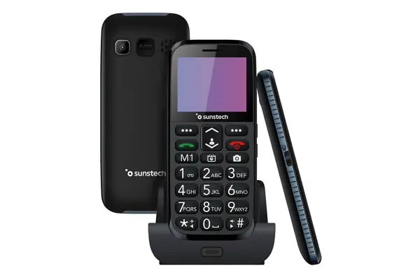 TELÉFONO MÓVIL SENIOR SUNSTECH CEL3BK - PANTALLA LCD 2.2‘/5.59CM - AGENDA 300 CONTACTOS - CÁMARA TRASERA - FM - BT - LINTERNA - BOTÓN SOS Novedad