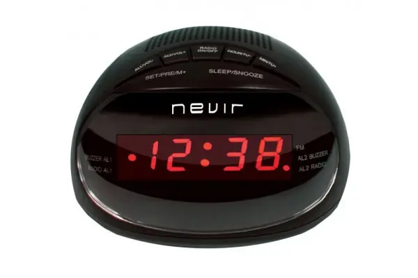 Últimas Unidades Radio reloj despertador Nevir NVR333DD, negro,