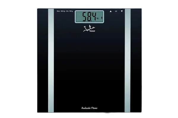 Báscula De Baño Jata 531 - Analizador Corporal 6 Funciones - Capacidad 180Kg - Graduacion 100G - 12 Memorias - Base Cristal Seguridad Imprescindible (Must-Have)