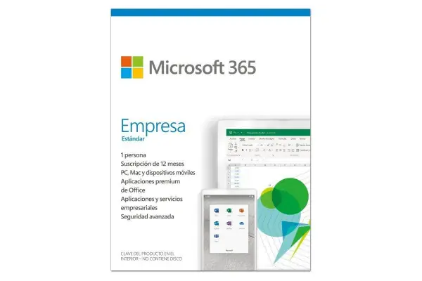 Gran Oferta Microsoft 365 Empresa Estándar - Word - Excel - Powerpoint - Onenote - Outlook - Servicios Empresariales - 1 Usuario/1 Año - 5 Dispositivos - No Cd