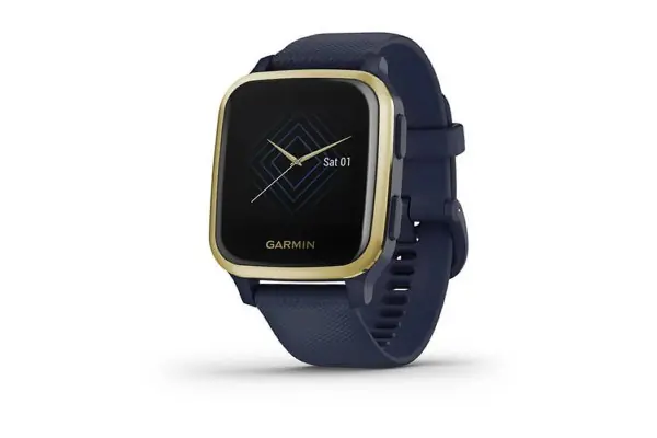 Directo De Fábrica Reloj Deportivo Con Gps Garmin Venu Sq Music Edition Light Gold / Correa Silicona Azul - Pantalla 3.31Cm - Multisport - Control Salud - 5Atm