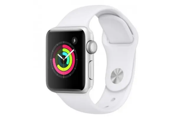 Última Versión Apple Watch Series 3/ Gps/ 38Mm/ Caja De Aluminio En Plata/ Correa Deportiva Blanca