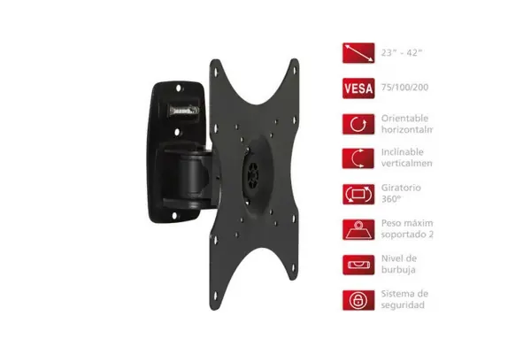 Favorito De Clientes Soporte De Pared Orientable/ Inclinable/ Giratorio Fonestar Stv-643N Para Tv De 23-42‘/ Hasta 20Kg