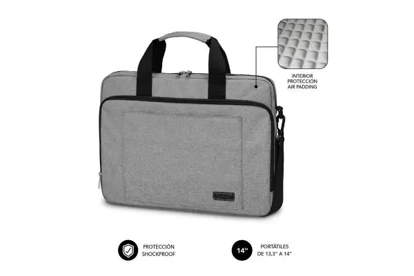 Maletín Subblim Air Padding Laptop Bag Para Portátiles Hasta 14‘/ Cinta Para Trolley/ Gris Compra Ahora