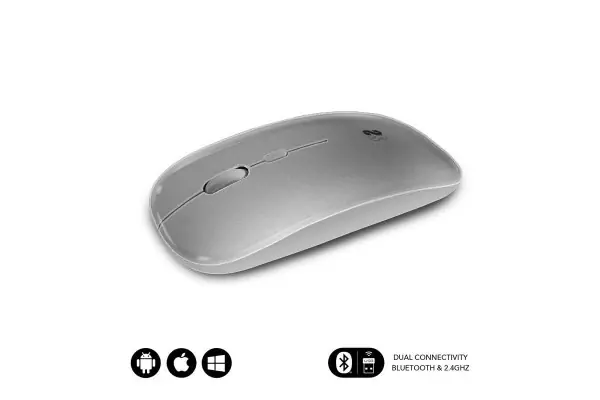 Ocasión Especial Ratón Inalámbrico Por Bluetooth Subblim Dual Flat/ Batería Recargable/ Hasta 1600 Dpi/ Plata