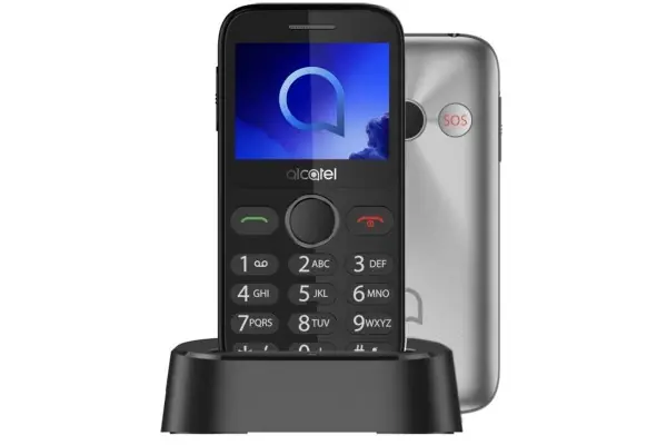 Teléfono Móvil Alcatel 2020X Para Personas Mayores/ Plata Metal Súper Precio
