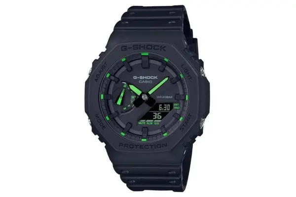 Reloj Analógico Y Digital Casio G-Shock Trend Ga-2100-1A3Er/ 49Mm/ Negro Y Verde Promoción Exclusiva