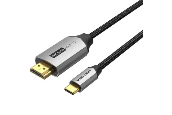 Última Versión Cable Conversor Hdmi 2.0 4K Vention Crbbh/ Usb Tipo-C Macho - Hdmi Macho/ 2M/ Negro