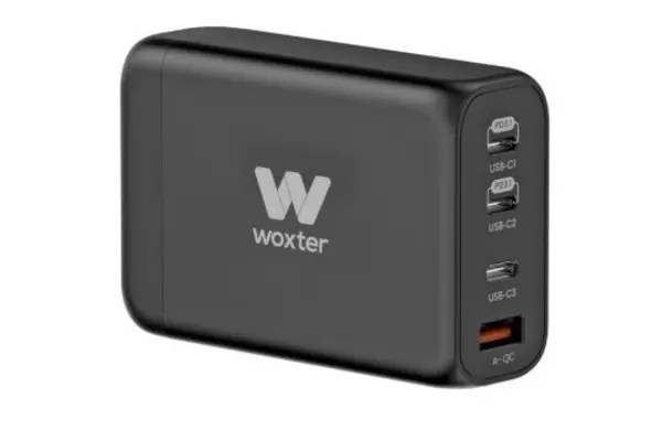 Cargador Gan De Pared Woxter Pe26-178/ 3Xusb Tipo-C + Cable Usb Tipo-C/ 1Xusb/ 140W Gran Oferta