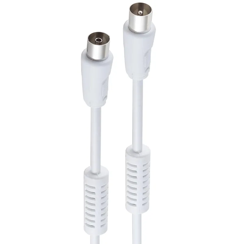 Promoción Exclusiva Cable Antena De TV De 80 Ohm Con Ferrita 1.5 M Blanco