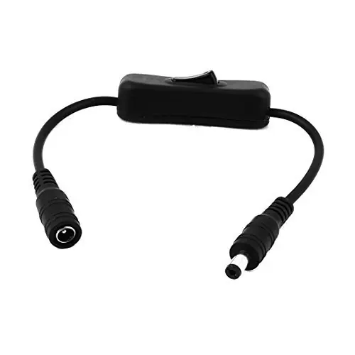 Compra Hoy Cable DC 5.5x2.1 Con Interruptor Macho-hembra 0.30 M Negro