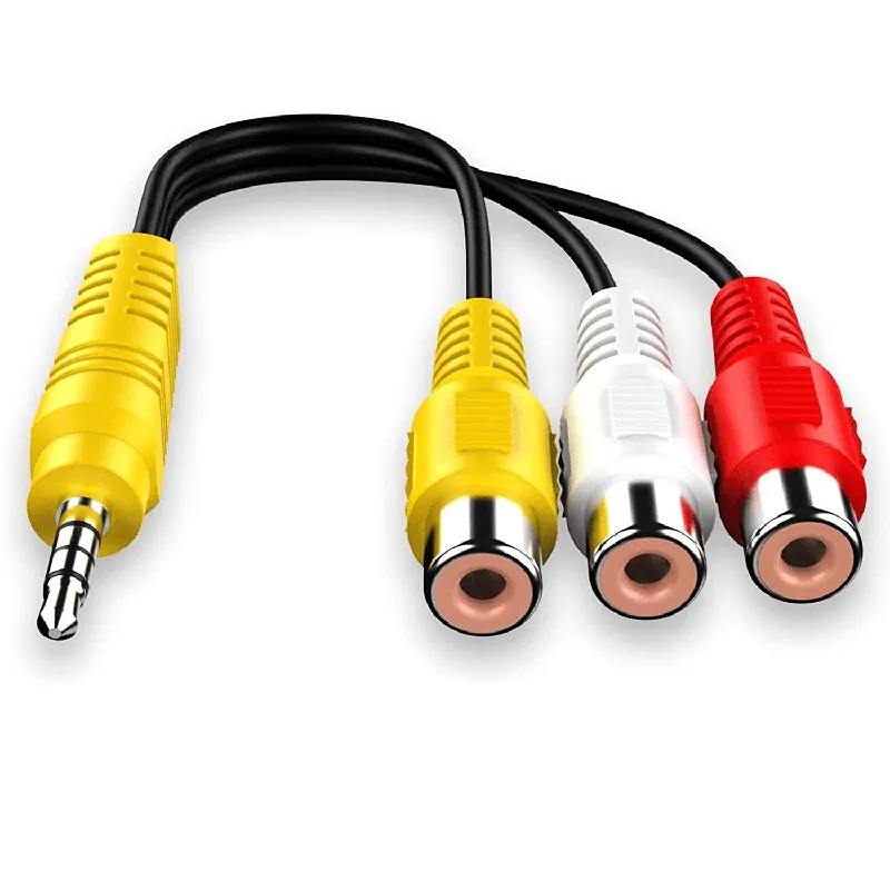 Cable De Video 3x RCA Hembra A 3.5 De 4 Pines 0.15 M Blanco Comprar En Línea