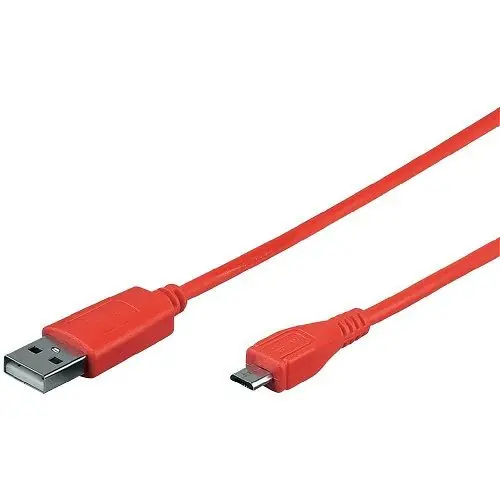 Cable USB 2.0 Macho A Micro USB B Macho 1 M Rojo Precio Rebajado
