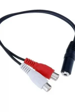 Cable Audio Estereo 2x RCA Hembra - Jack 3.5mm Hembra 0.25 M Negro Rebajas