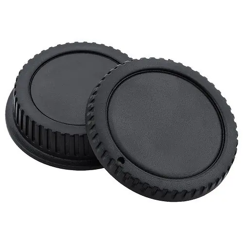 Tapa Cuerpo Y Trasera De Objetivo Para Canon EOS Negro Económico